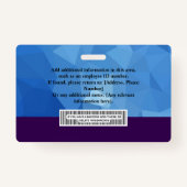 写真カスタム、バーコード、ロゴ付き従業員バッジ バッジ (裏面)