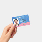 写真カスタム、バーコード、ロゴ付き従業員バッジ バッジ (手持ち)