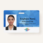 写真カスタム、バーコード、ロゴ付き従業員バッジ バッジ (正面)