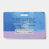 写真カスタム、バーコード、ロゴ付き従業員バッジ バッジ (裏面)