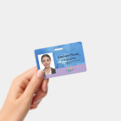 写真カスタム、バーコード、ロゴ付き従業員バッジ バッジ (手持ち)