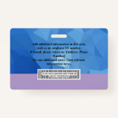 写真カスタム、バーコード、ロゴ付き従業員バッジ バッジ (裏面)