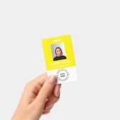 写真カスタム、ロゴ、QR付き黄色の従業員バッジ バッジ (手持ち)