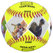 写真カスタム、名前、チームロゴ付きソフトボール ソフトボール (正面)
