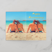 写真カスタムHappy Anniversary Cardあなたの写真 箔グリーティングカード (外側レイダウン)