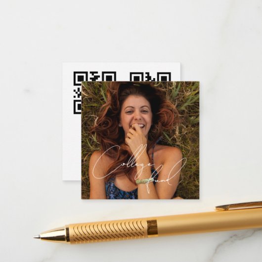 写真カスタムqrコード大学卒業基金 エンクロージャーカード (正面/裏面インサイチュ)