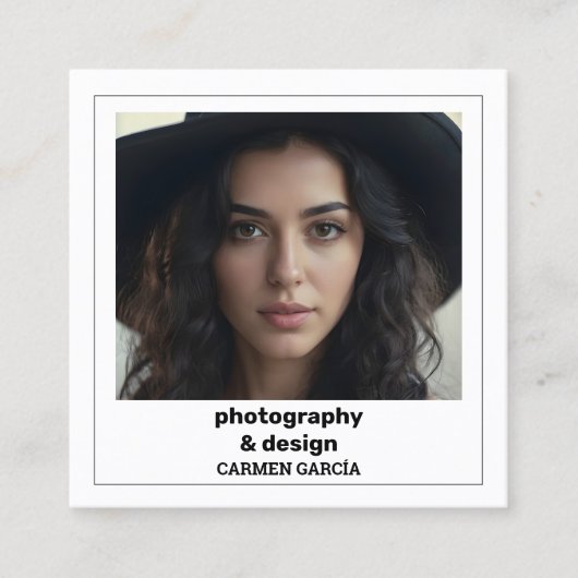 写真カスタムQR スクエア名刺 (正面)