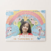 写真カスタムunicorn女の子の誕生日の記念ギフト ジグソーパズル (横)