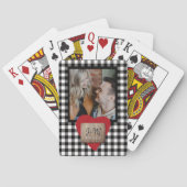 写真カスタムValentines Dayカップルイニシャルハート トランプ (裏面)