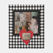 写真カスタムValentines Dayカップルイニシャルハート フリースブランケット (正面)