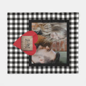 写真カスタムValentines Dayカップルイニシャルハート フリースブランケット (正面(横))