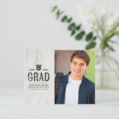 写真カッコいいグランジ卒業発表 ポストカード (スタンド正面)