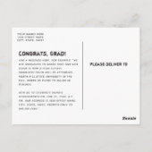 写真カッコいいグランジ卒業発表 ポストカード (裏面)