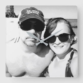 写真カップルのパーソナライズされた追加 スクエア壁時計