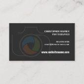 写真カメラシャッター緑オレンジ青グレー 名刺 (裏面)