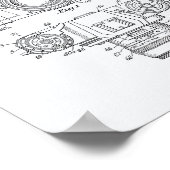 写真カメラ1959パテントアート – ホワイト紙 ポスター (角)