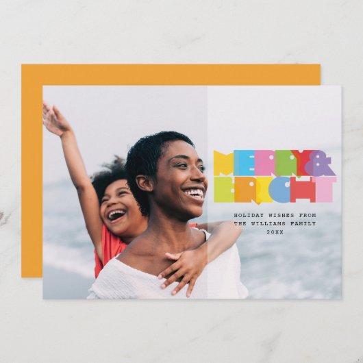 写真カラフルと明メリーるいクリスマス シーズンカード (正面/裏面)