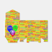 写真カラフルカスタムと名前のハッピーバースデー フェイバーボックス (折り畳みなし)