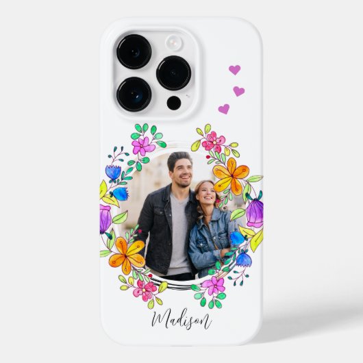 写真カラフルシンプルモダンパーソナライズされたフローラ Case-Mate iPhoneケース (裏面)