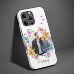 写真カラフルシンプルモダンパーソナライズされたフローラ Case-Mate iPhone 14 PROケース<br><div class="desc">写真カラフルシンプルフローラ名パーソナライズされた電話iPhoneケース頭が切れるは、カラフル水の色の花のフローラリースに囲まれた写真を備えている。書パーソナライズされたエレガント字のモダンタイポグラフィ誕生日、クリスマス、母の日、妹、友人、ガールフレンドなど最高ののために最適。写真のヒント： Zazzleにアップロードする前に写真を中心に。©Evco Studio www.zazzle.com/store/evcostudioによる設計</div>
