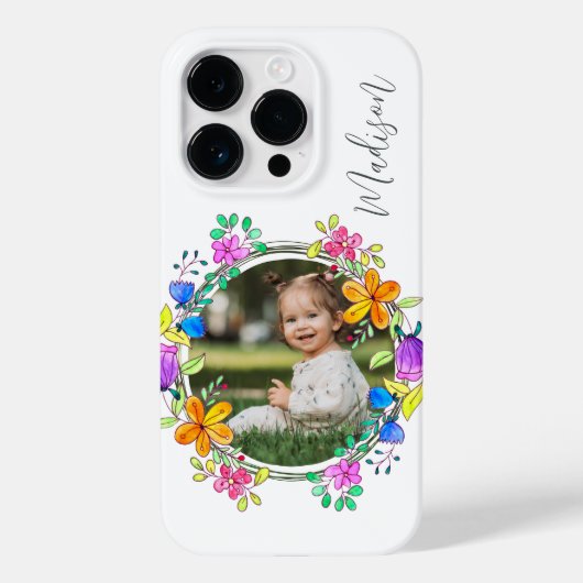 写真カラフルシンプルモダンパーソナライズされたフローラ Case-Mate iPhoneケース (裏面)