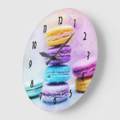 写真カラフルマカロン ラージ壁時計 (傾斜)