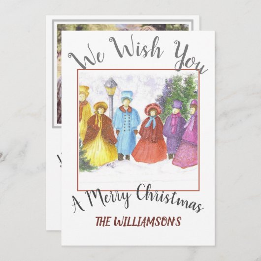 写真カラフル付きクリスマス・カロラーズ シーズンカード (正面/裏面)