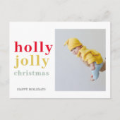 写真カラフル付きホリすてきークリスマス ポストカード (正面)