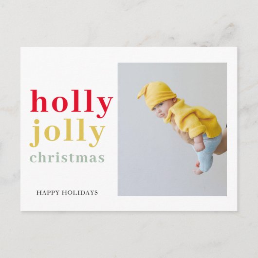 写真カラフル付きホリすてきークリスマス ポストカード (正面)