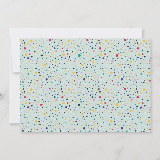 写真カラフル付きユニコーン誕生日カード 招待状 (裏面)