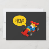 写真カラフル付きレースカー誕生日 招待状 (裏面)