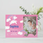 写真カラフル付き魔法のユニコーン 招待状 (スタンド正面)