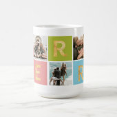 写真カラフル数々のメリー休日フォトマグカップ コーヒーマグカップ (中央)