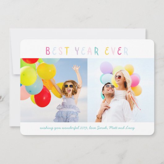 写真カラフル数々の年賀状 シーズンカード (正面)