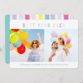 写真カラフル数々の年賀状 シーズンカード (正面/裏面)