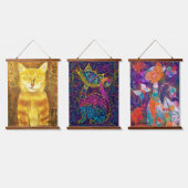 写真カラフル猫コレクション 吊り下げ型タペストリー (トリプル)
