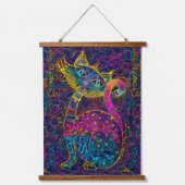 写真カラフル猫コレクション 吊り下げ型タペストリー (正面2)