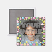 写真カラフル用おもしろいパステル縁どバブルフレーム マグネット (正面/裏面)