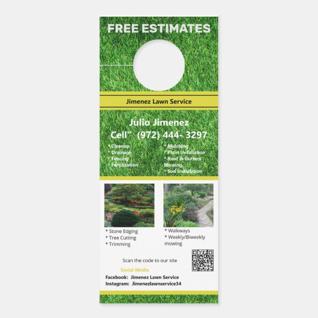 写真カラフル風景サービスQRコード ドアノブサイン (正面)