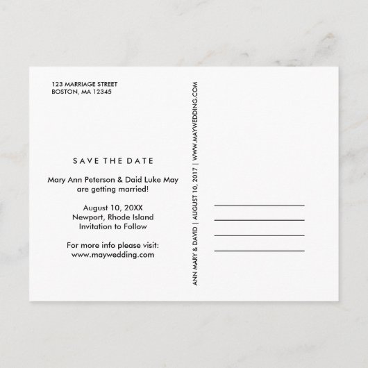 写真カレンダー付きの写真ポストカードを保存 案内ポストカード (裏面)