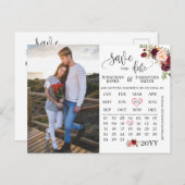 写真カレンダーmarsalaの日付を結婚保存 ポストカード (正面/裏面)