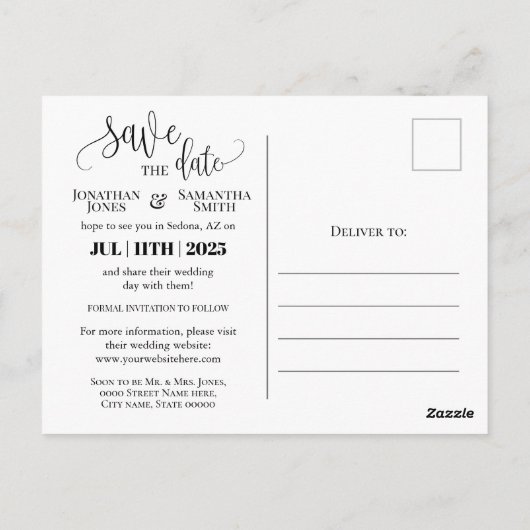 写真カレンダーmarsalaの日付を結婚保存 ポストカード (裏面)