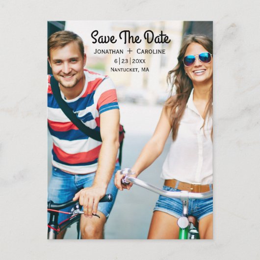 写真カードの日付を保存 |トレンディーモダン, カジュアル 案内ポストカード (正面)