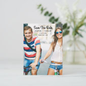 写真カードの日付を保存 |トレンディーモダン, カジュアル 案内ポストカード (スタンド正面)