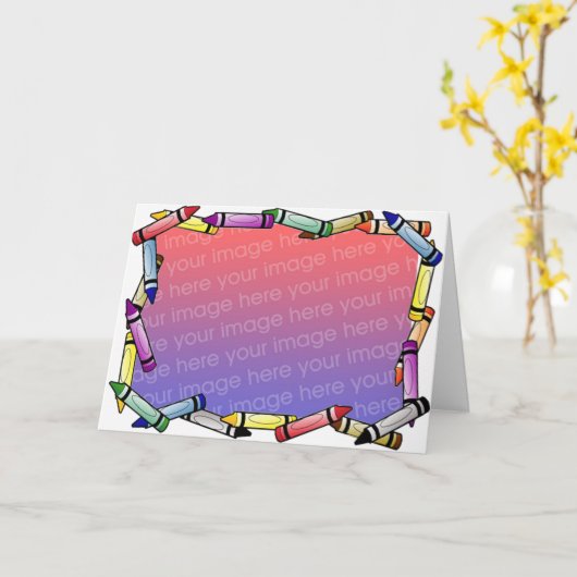 写真カードをクレヨンで彩色します カード (黄色い花)