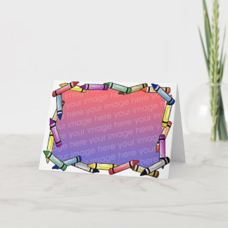 写真カードをクレヨンで彩色します カード