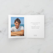 写真カードブルーでモダンすグラデーション王室の。 サンキューカード (内部)