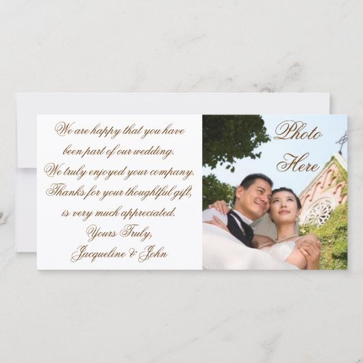 写真カード結婚～ありがとう サンキューカード (正面)