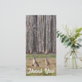 写真カード-オーストラリアのカンガルーありがとう サンキューカード (スタンド正面)