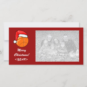 写真カード-クリスマスのバスケットボール シーズンカード